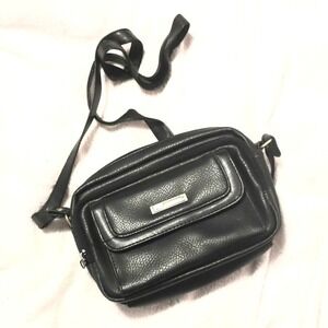 Classics Black Faux Leather Multi Compartment Crossbody Camera Bag